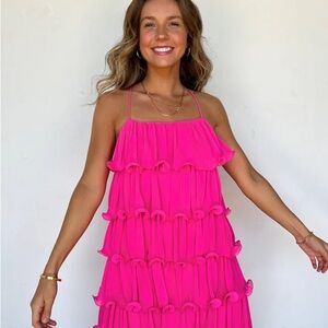 Vestique Pink Ruffled Dress
